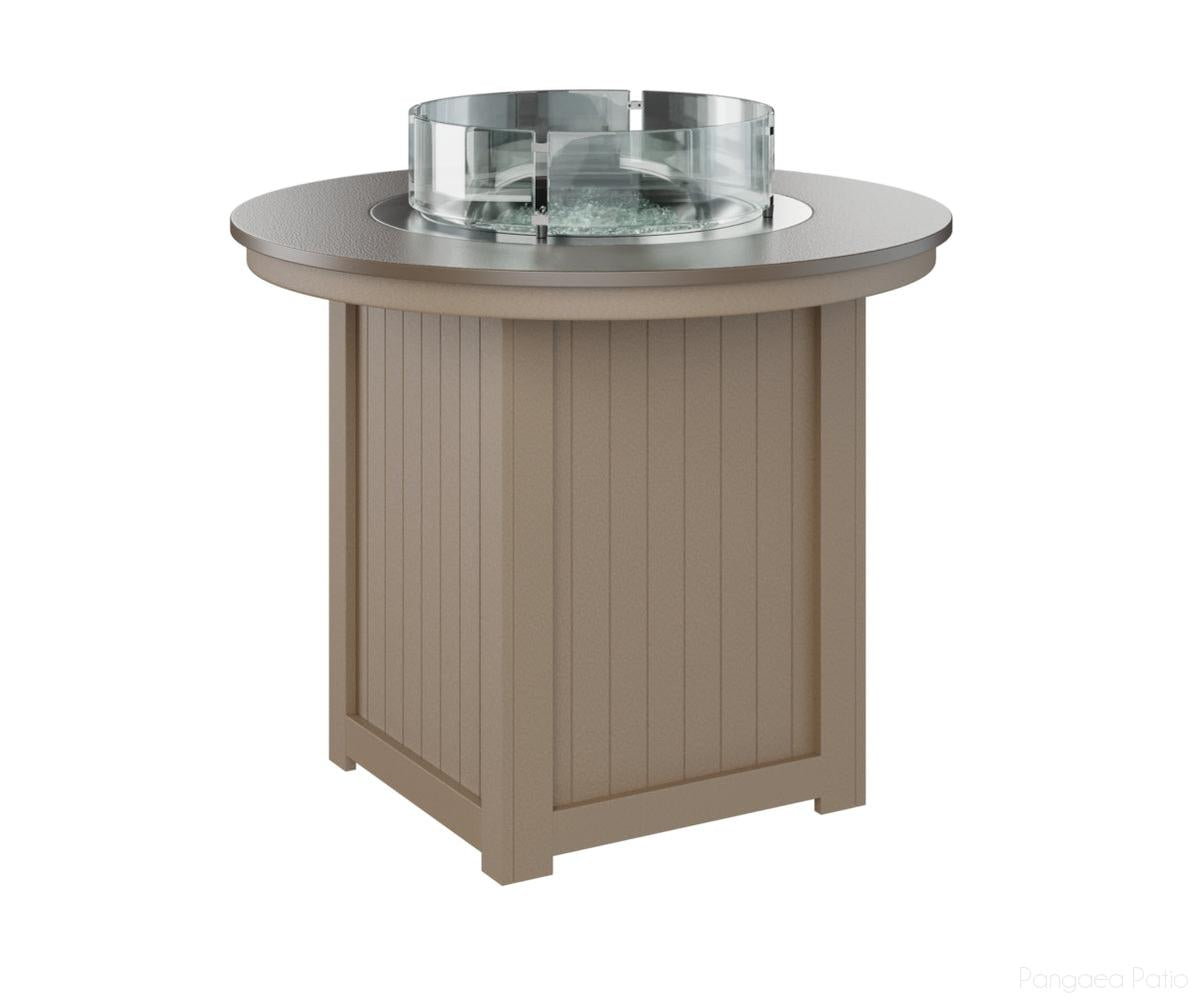 BGDHFT3644CBZWW-Berlin Gardens-Donoma 44" Round Fire Table - Hammered Top - Counter Height-Bronze BG-Weatherwood BG-Pangaea Patio