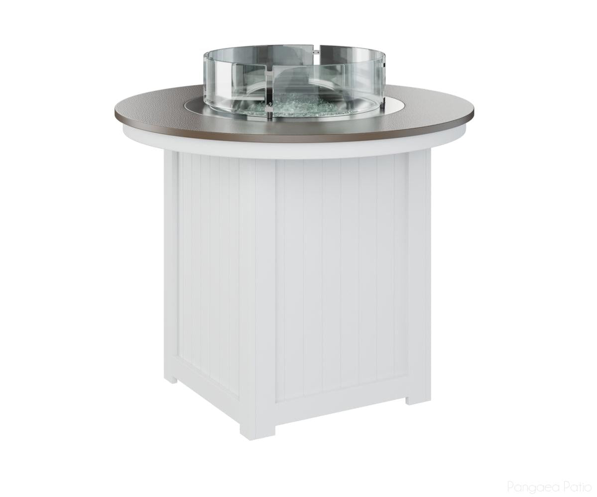 BGDHFT3644CBZWH-Berlin Gardens-Donoma 44" Round Fire Table - Hammered Top - Counter Height-Bronze BG-White BG-Pangaea Patio