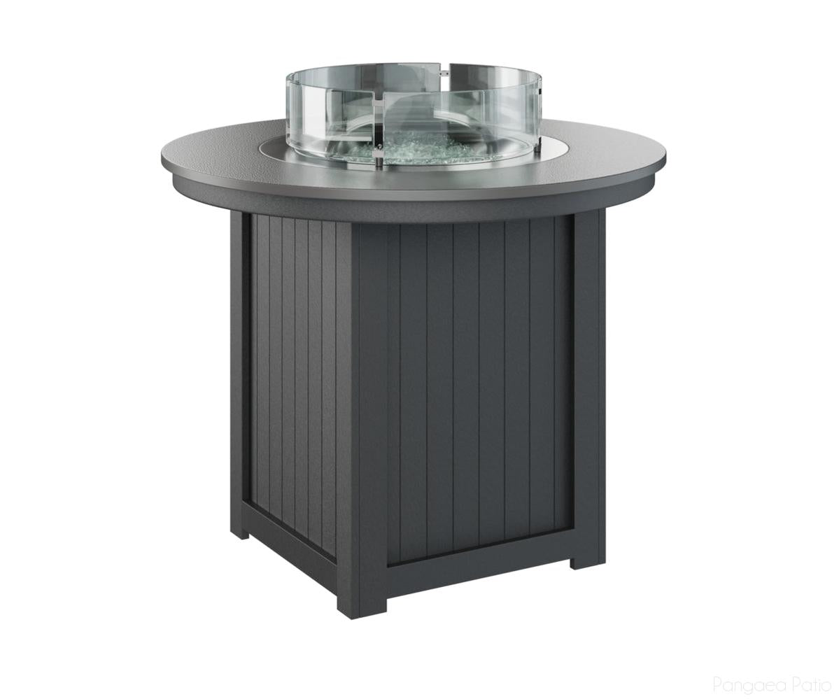 BGDHFT3644CSTBK-Berlin Gardens-Donoma 44" Round Fire Table - Hammered Top - Counter Height-Stainless BG-Black BG-Pangaea Patio