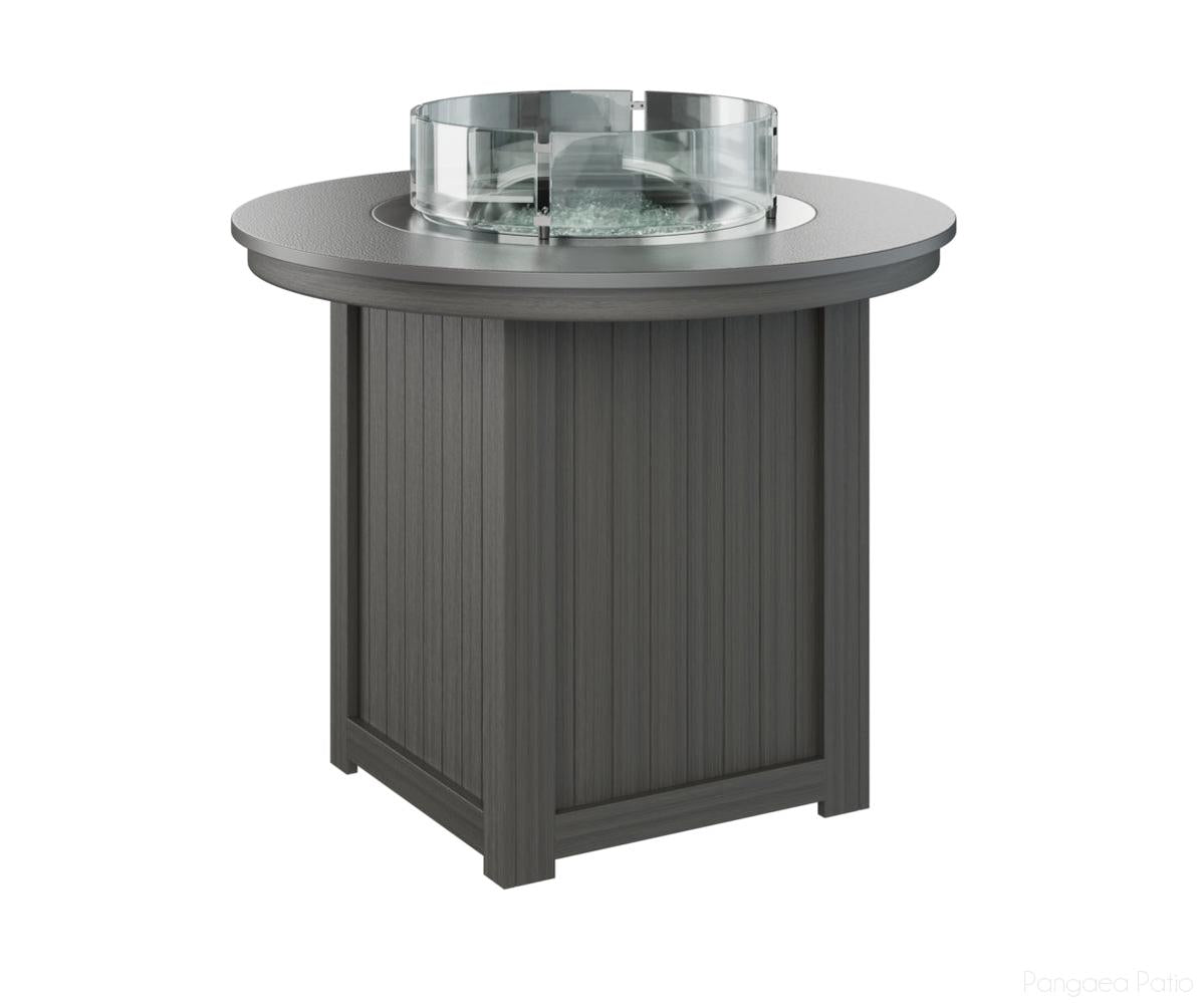 BGDHFT3644CSTCG-Berlin Gardens-Donoma 44" Round Fire Table - Hammered Top - Counter Height-Stainless BG-Coastal Gray BG-Pangaea Patio