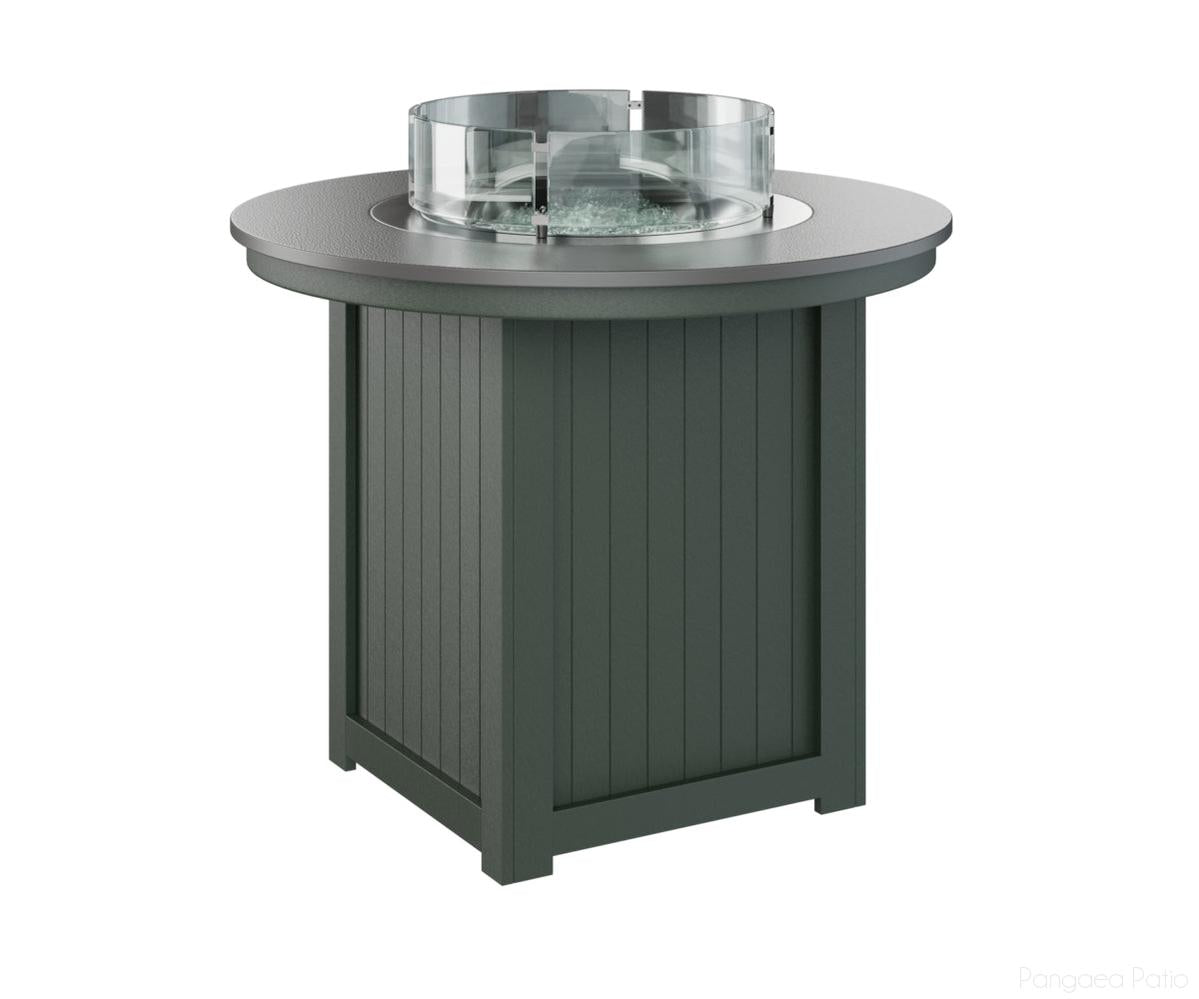 BGDHFT3644CSTGN-Berlin Gardens-Donoma 44" Round Fire Table - Hammered Top - Counter Height-Stainless BG-Green BG-Pangaea Patio