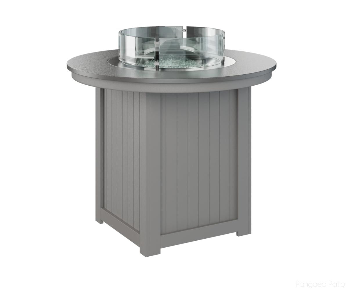 BGDHFT3644CSTLG-Berlin Gardens-Donoma 44" Round Fire Table - Hammered Top - Counter Height-Stainless BG-Light Gray BG-Pangaea Patio