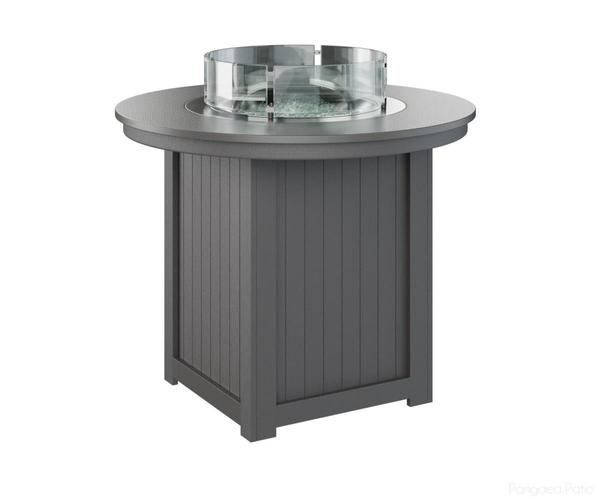 BGDHFT3644CSTSG-Berlin Gardens-Donoma 44" Round Fire Table - Hammered Top - Counter Height-Stainless BG-Smoke Gray BG-Pangaea Patio