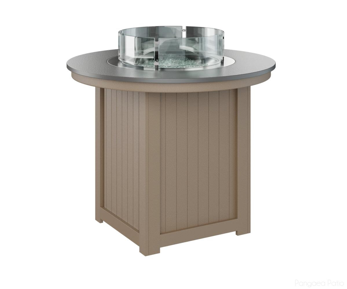 BGDHFT3644CSTWW-Berlin Gardens-Donoma 44" Round Fire Table - Hammered Top - Counter Height-Stainless BG-Weatherwood BG-Pangaea Patio