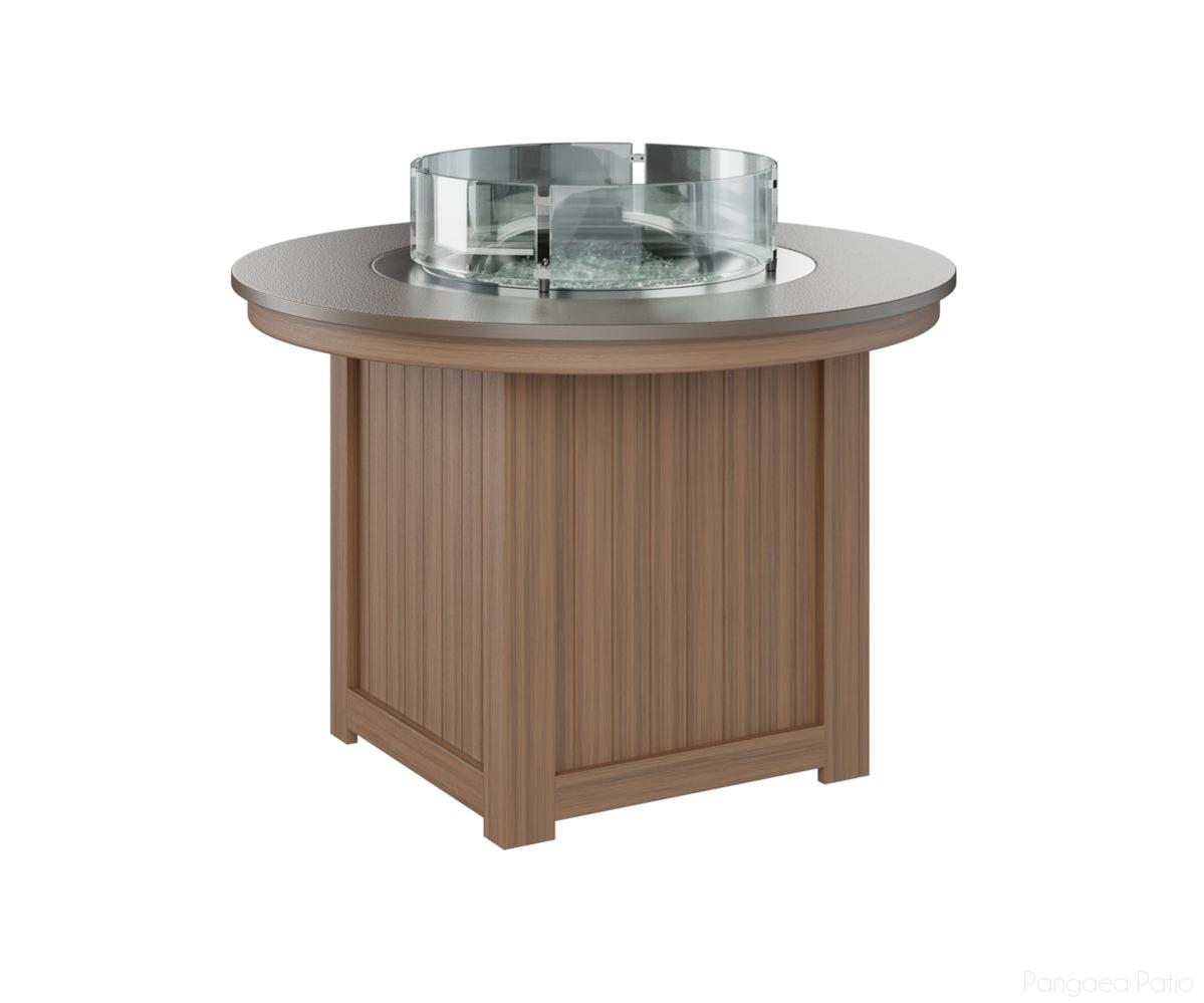 BGDHFT3044DBZAM-Berlin Gardens-Donoma 44" Round Fire Table - Hammered Top - Dining Height-Bronze BG-Antique Mahogany BG-Pangaea Patio