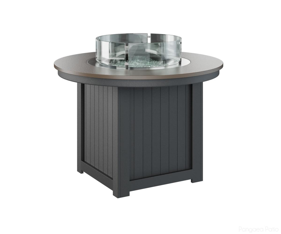 BGDHFT3044DBZBK-Berlin Gardens-Donoma 44" Round Fire Table - Hammered Top - Dining Height-Bronze BG-Black BG-Pangaea Patio