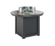 BGDHFT3044DBZBK-Berlin Gardens-Donoma 44" Round Fire Table - Hammered Top - Dining Height-Bronze BG-Black BG-Pangaea Patio