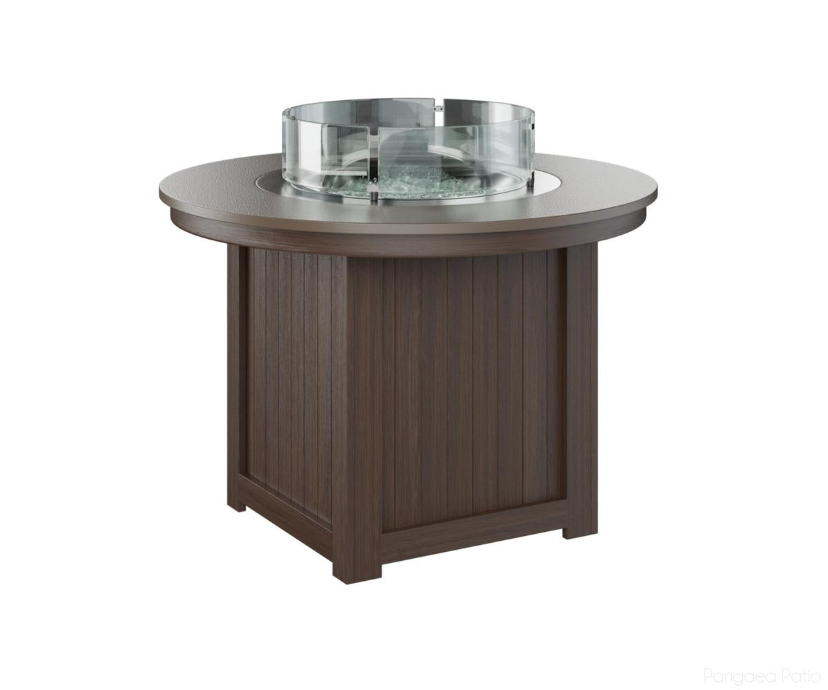 BGDHFT3044DBZBW-Berlin Gardens-Donoma 44" Round Fire Table - Hammered Top - Dining Height-Bronze BG-Brazilian Walnut BG-Pangaea Patio