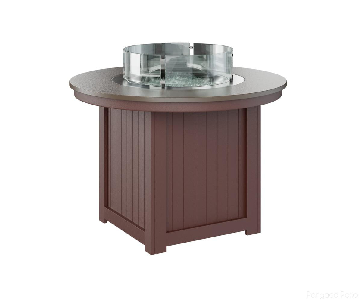 BGDHFT3044DBZBY-Berlin Gardens-Donoma 44" Round Fire Table - Hammered Top - Dining Height-Bronze BG-Burgundy BG-Pangaea Patio
