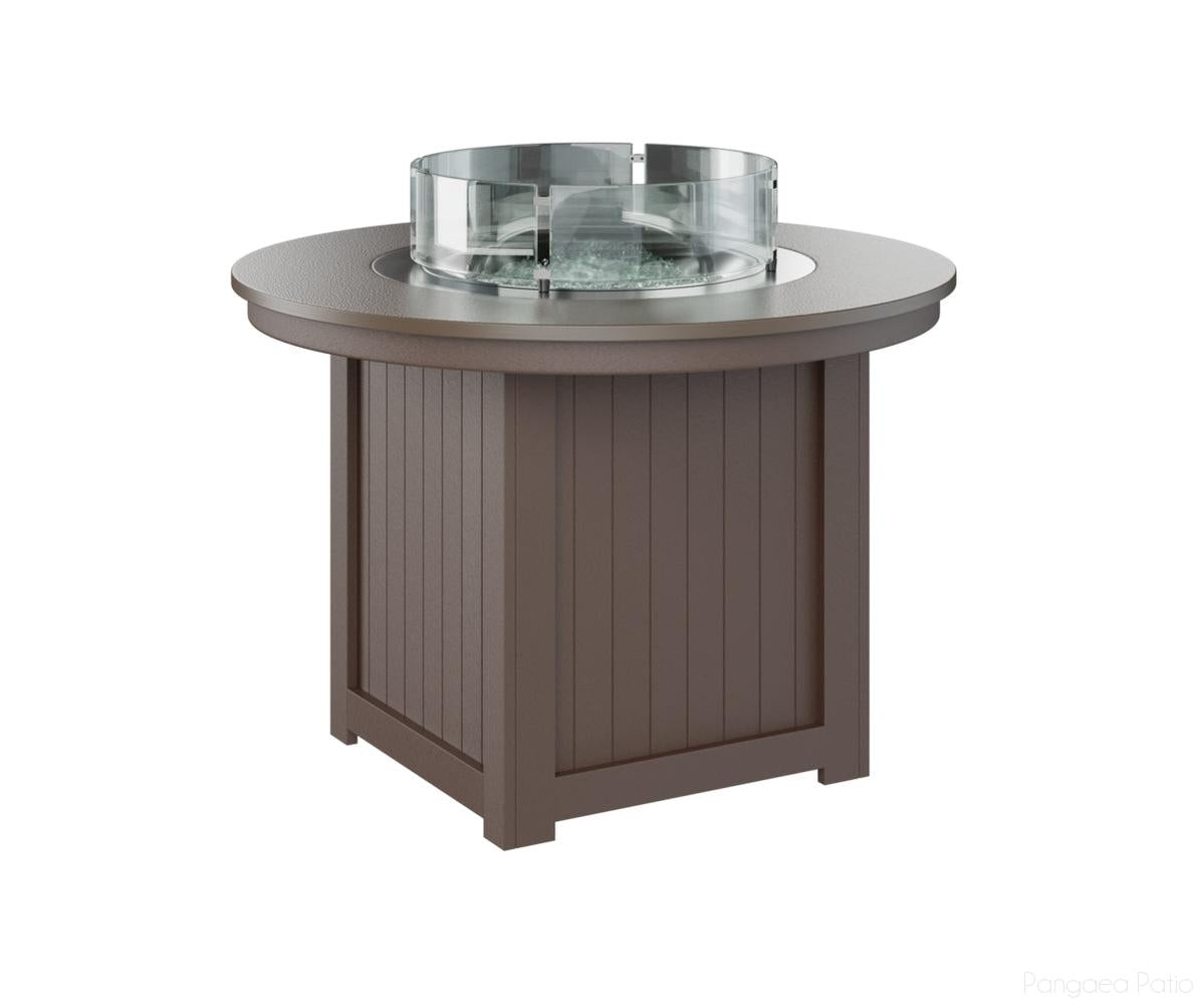 BGDHFT3044DBZCB-Berlin Gardens-Donoma 44" Round Fire Table - Hammered Top - Dining Height-Bronze BG-Chocolate Brown BG-Pangaea Patio