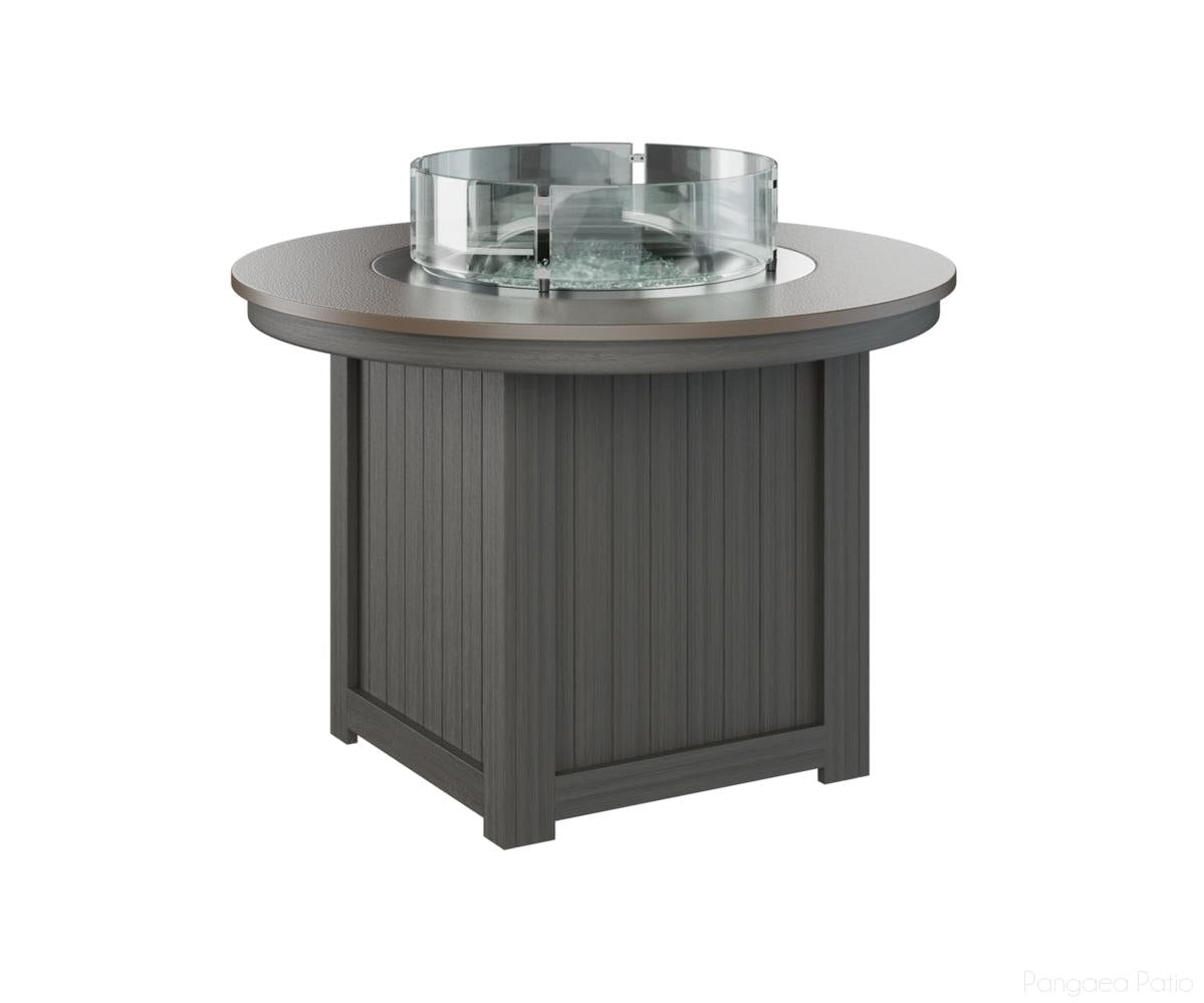 BGDHFT3044DBZCG-Berlin Gardens-Donoma 44" Round Fire Table - Hammered Top - Dining Height-Bronze BG-Coastal Gray BG-Pangaea Patio
