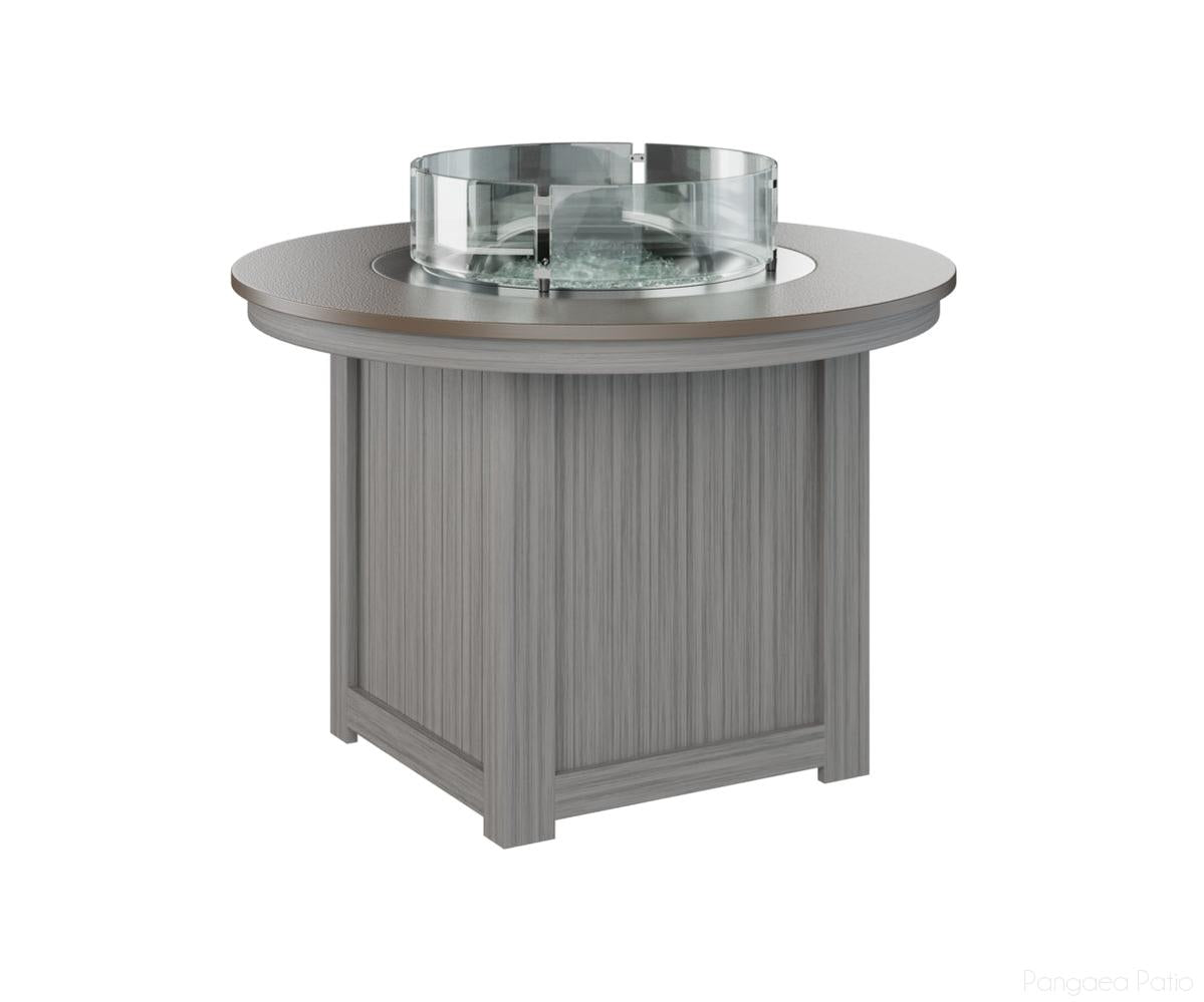 BGDHFT3044DBZDG-Berlin Gardens-Donoma 44" Round Fire Table - Hammered Top - Dining Height-Bronze BG-Driftwood Gray BG-Pangaea Patio