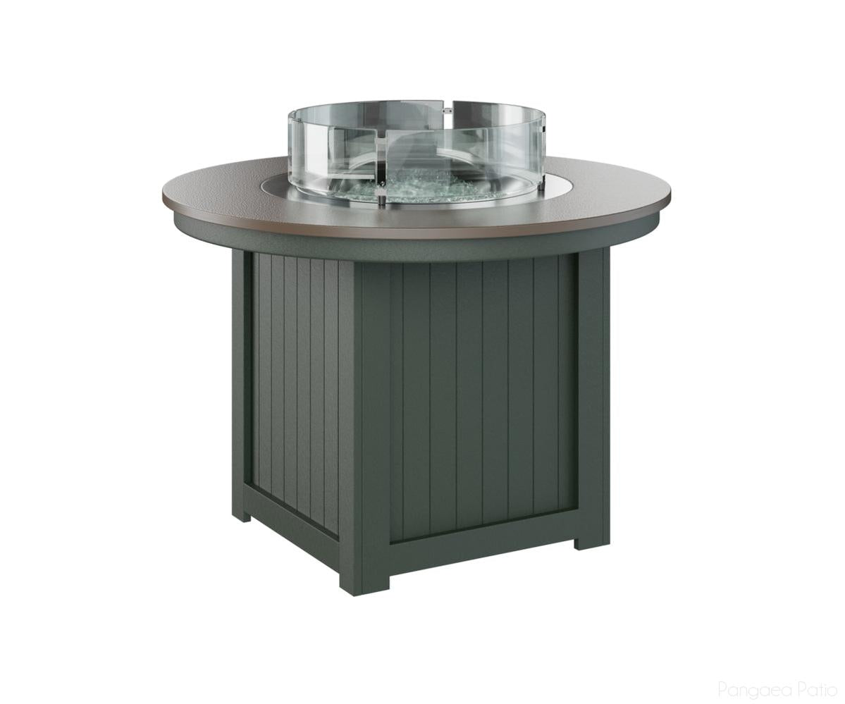 BGDHFT3044DBZGN-Berlin Gardens-Donoma 44" Round Fire Table - Hammered Top - Dining Height-Bronze BG-Green BG-Pangaea Patio