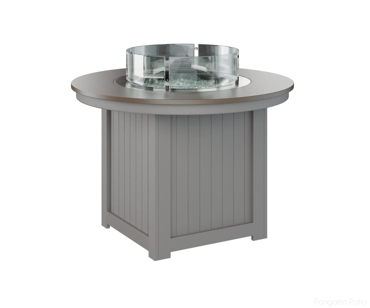 BGDHFT3044DBZLG-Berlin Gardens-Donoma 44" Round Fire Table - Hammered Top - Dining Height-Bronze BG-Light Gray BG-Pangaea Patio