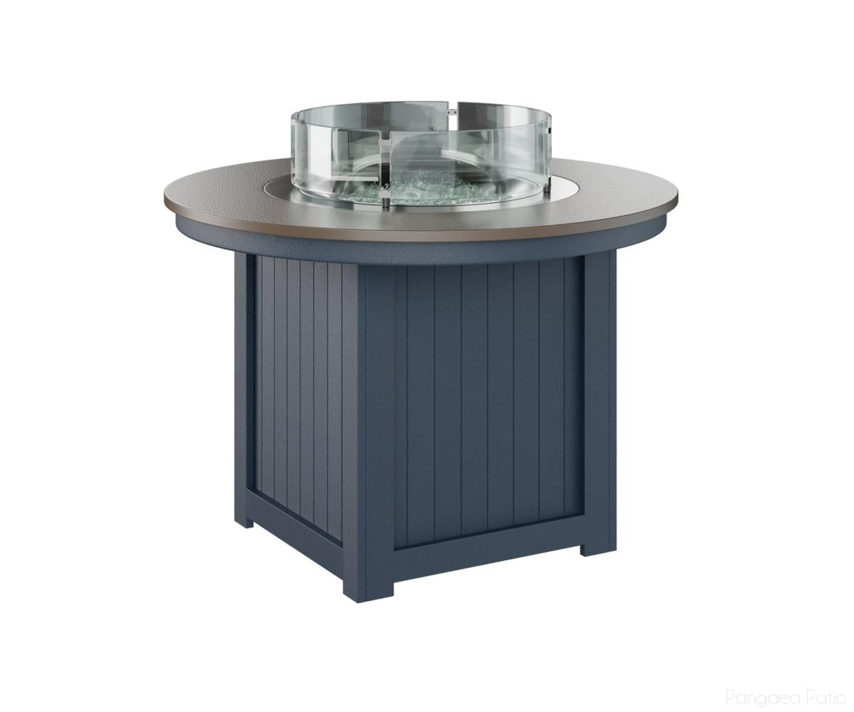 BGDHFT3044DBZNB-Berlin Gardens-Donoma 44" Round Fire Table - Hammered Top - Dining Height-Bronze BG-Navy Blue BG-Pangaea Patio