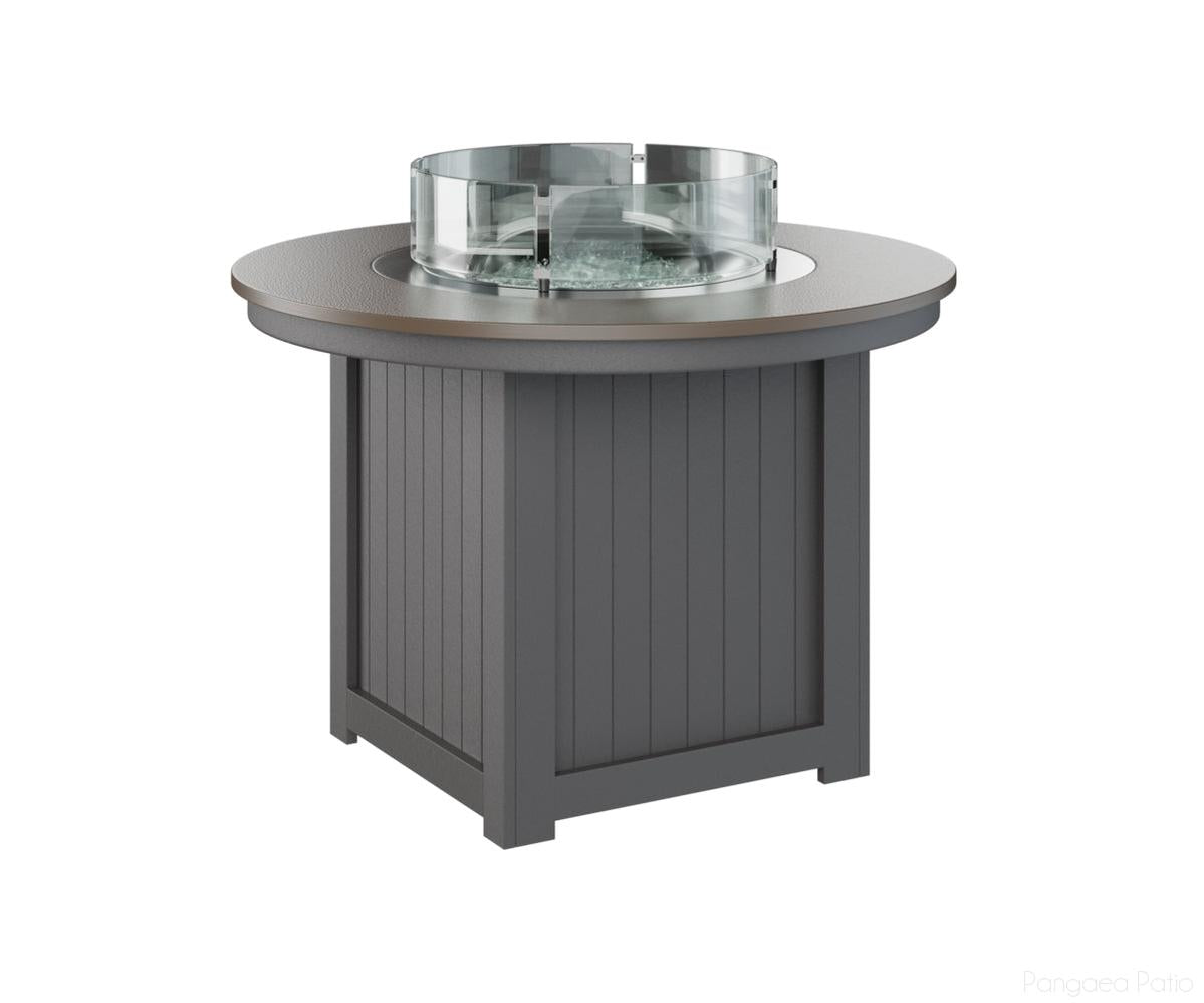 BGDHFT3044DBZSG-Berlin Gardens-Donoma 44" Round Fire Table - Hammered Top - Dining Height-Bronze BG-Smoke Gray BG-Pangaea Patio