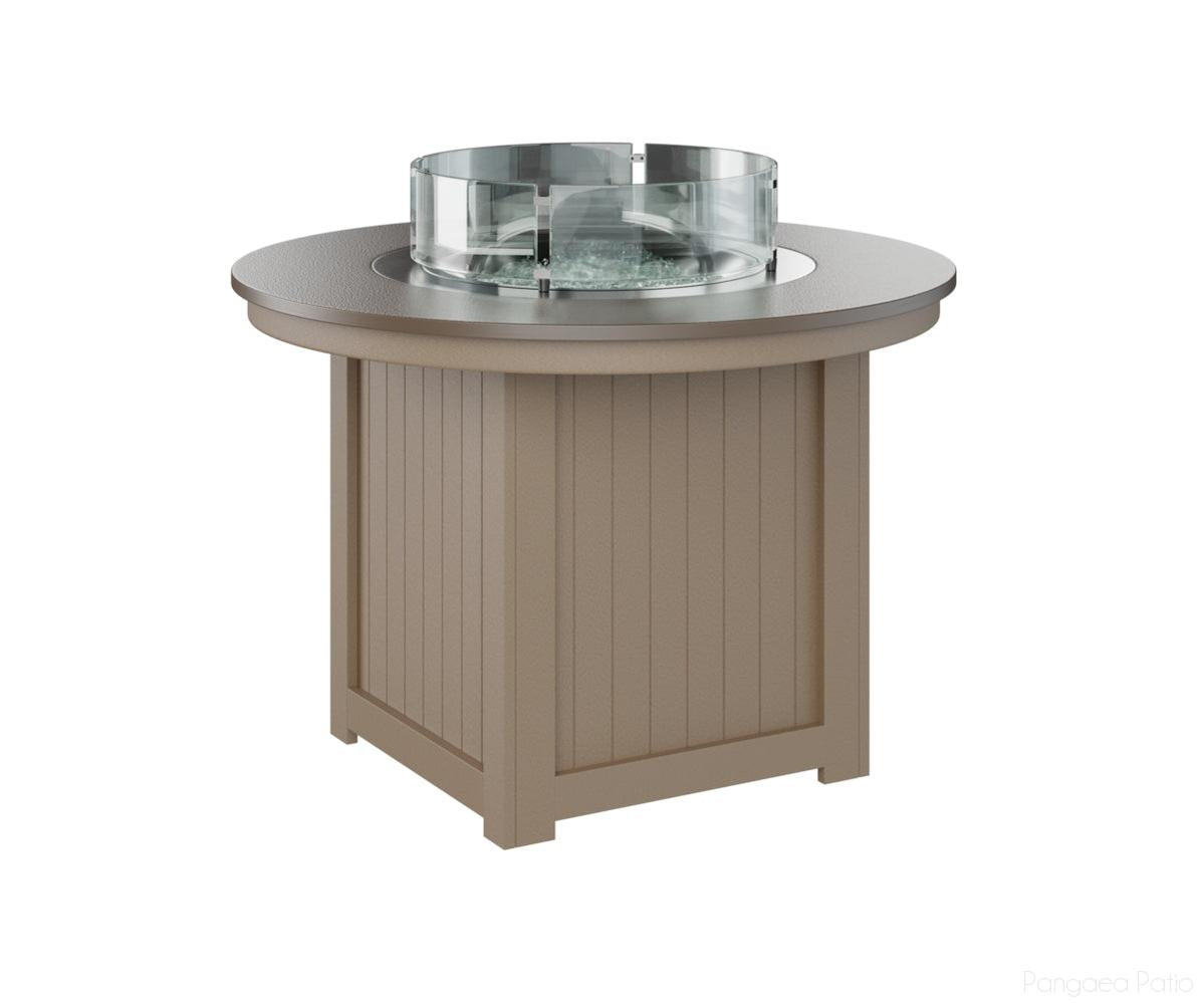 BGDHFT3044DBZWW-Berlin Gardens-Donoma 44" Round Fire Table - Hammered Top - Dining Height-Bronze BG-Weatherwood BG-Pangaea Patio