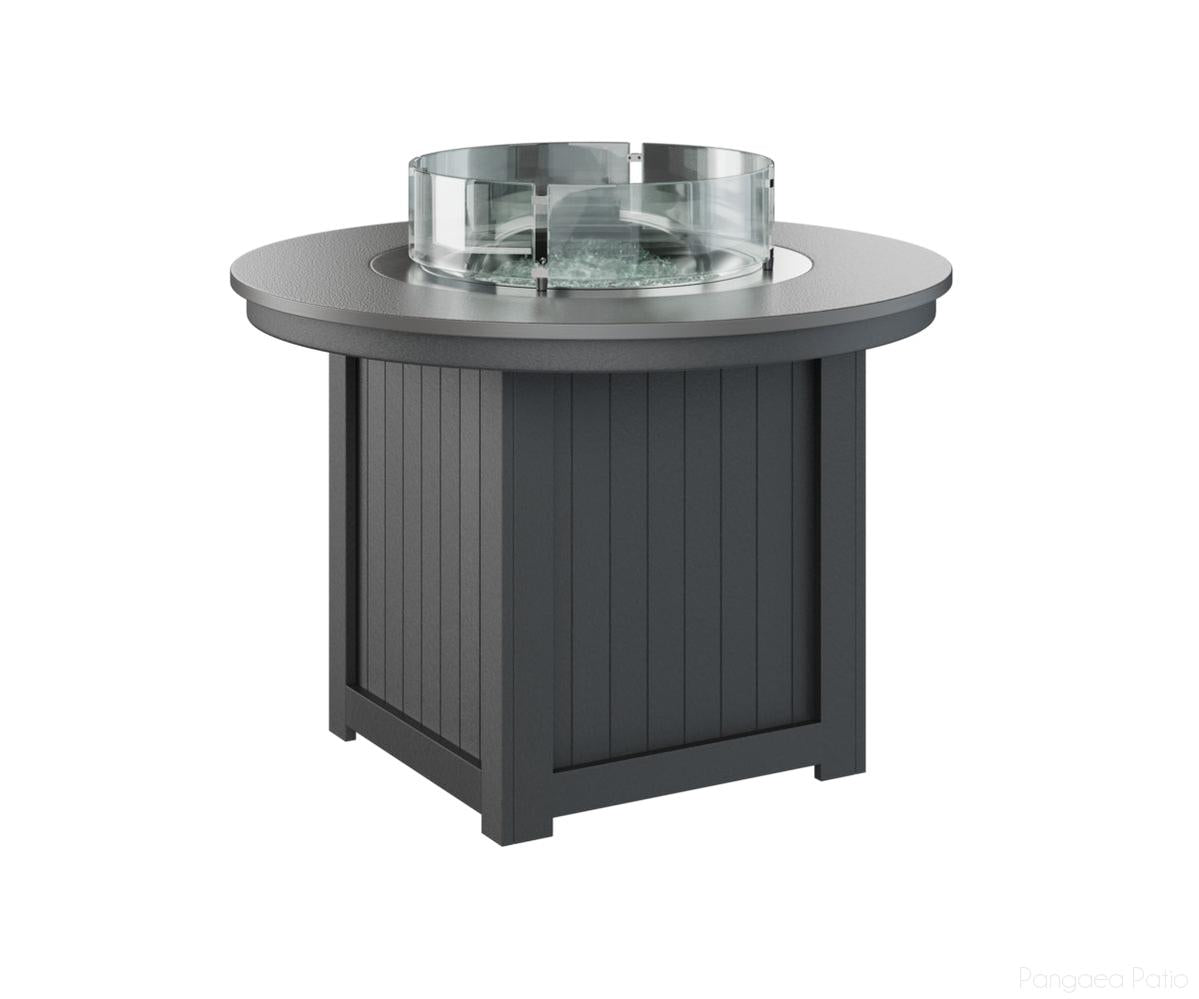 BGDHFT3044DSTBK-Berlin Gardens-Donoma 44" Round Fire Table - Hammered Top - Dining Height-Stainless BG-Black BG-Pangaea Patio