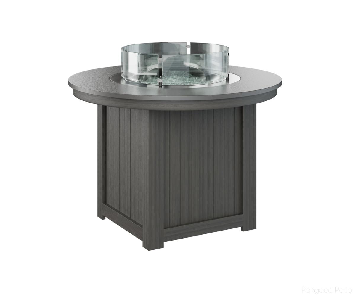 BGDHFT3044DSTCG-Berlin Gardens-Donoma 44" Round Fire Table - Hammered Top - Dining Height-Stainless BG-Coastal Gray BG-Pangaea Patio