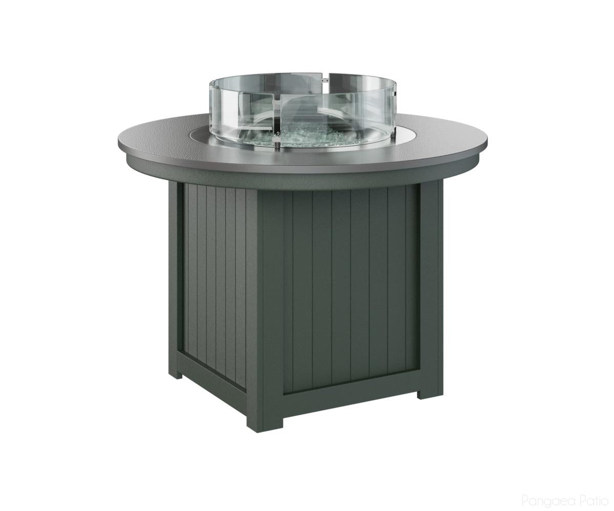 BGDHFT3044DSTGN-Berlin Gardens-Donoma 44" Round Fire Table - Hammered Top - Dining Height-Stainless BG-Green BG-Pangaea Patio
