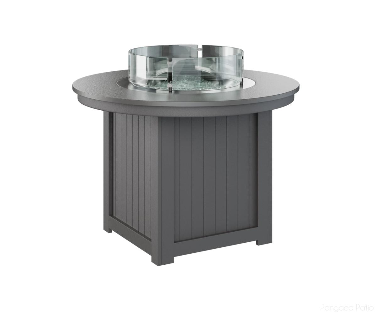 BGDHFT3044DSTSG-Berlin Gardens-Donoma 44" Round Fire Table - Hammered Top - Dining Height-Stainless BG-Smoke Gray BG-Pangaea Patio