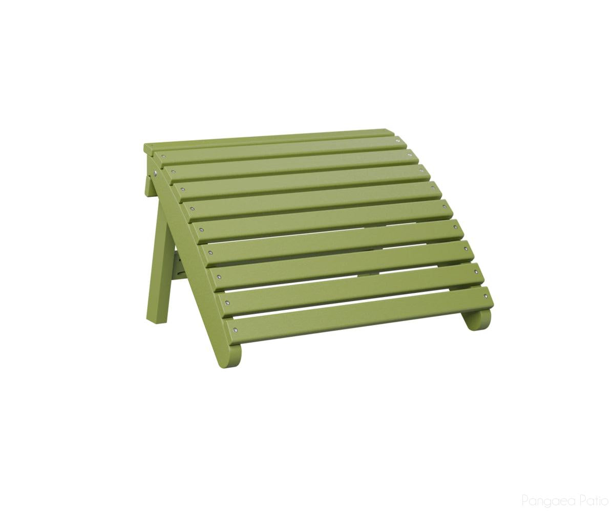 BGPFAF2417KG-Berlin Gardens-Folding Adirondack Footstool-Kiwi Green BG-Pangaea Patio