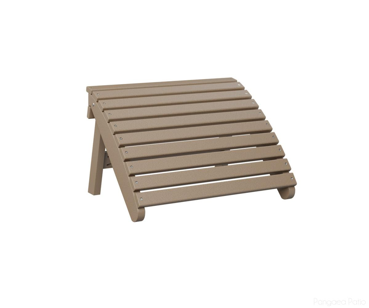 BGPFAF2417WW-Berlin Gardens-Folding Adirondack Footstool-Weatherwood BG-Pangaea Patio
