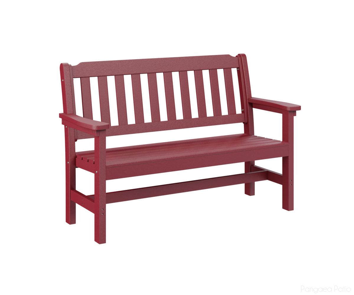 BGPGBO4800SR-Berlin Gardens-Garden Bench-Scarlet Red BG-Pangaea Patio