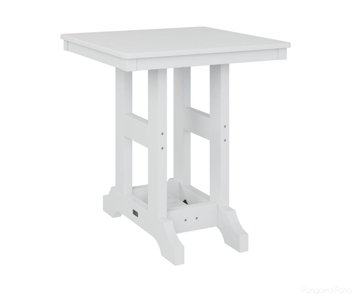 BGGCT0028DWH-Berlin Gardens-Garden Classic 28" Square Table - Dining Height-White BG-Pangaea Patio