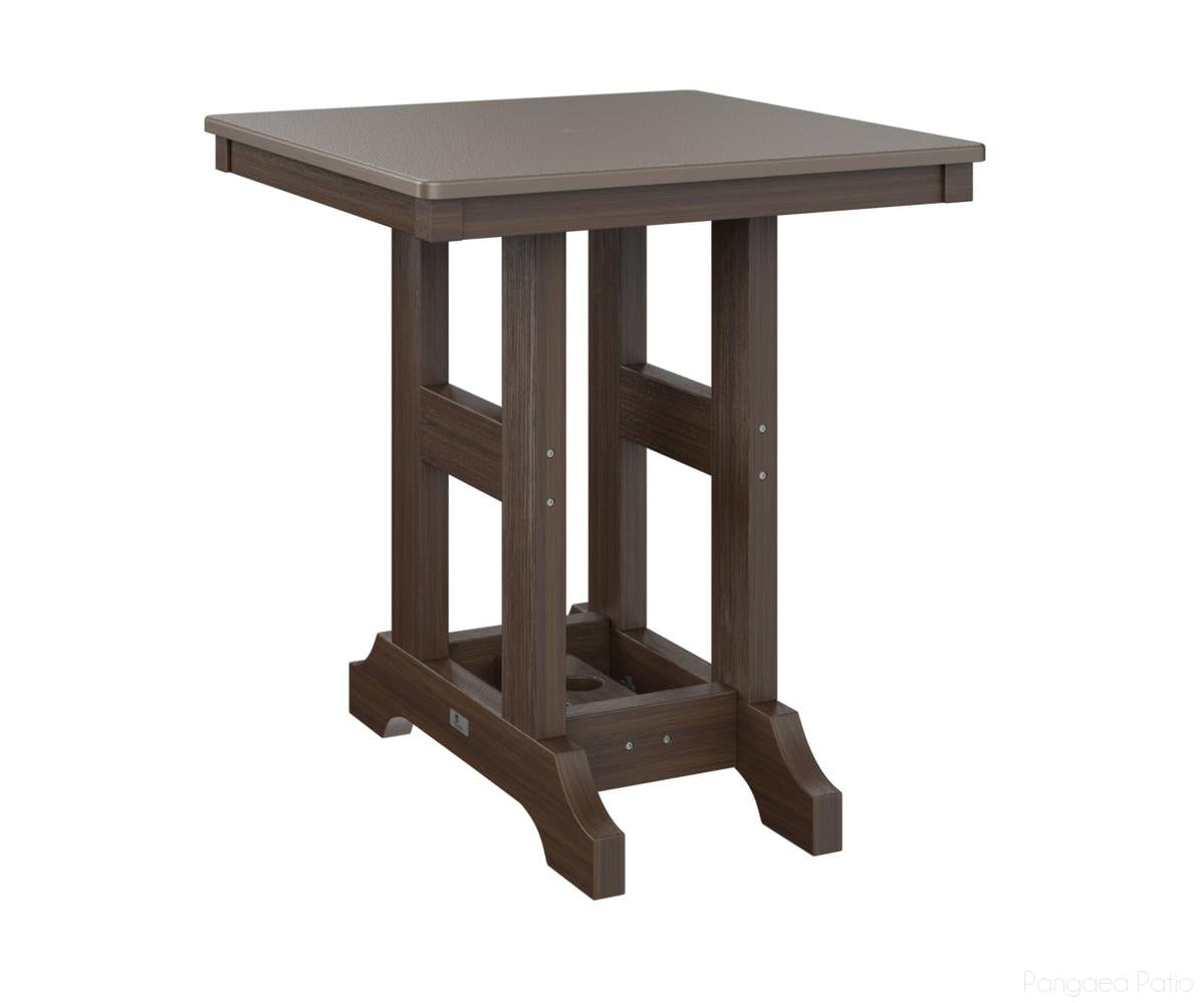 BGGCHF0028BBZBW-Berlin Gardens-Garden Classic 28" Square Table - Hammered Top - Bar Height-Bronze BG-Brazilian Walnut BG-Pangaea Patio