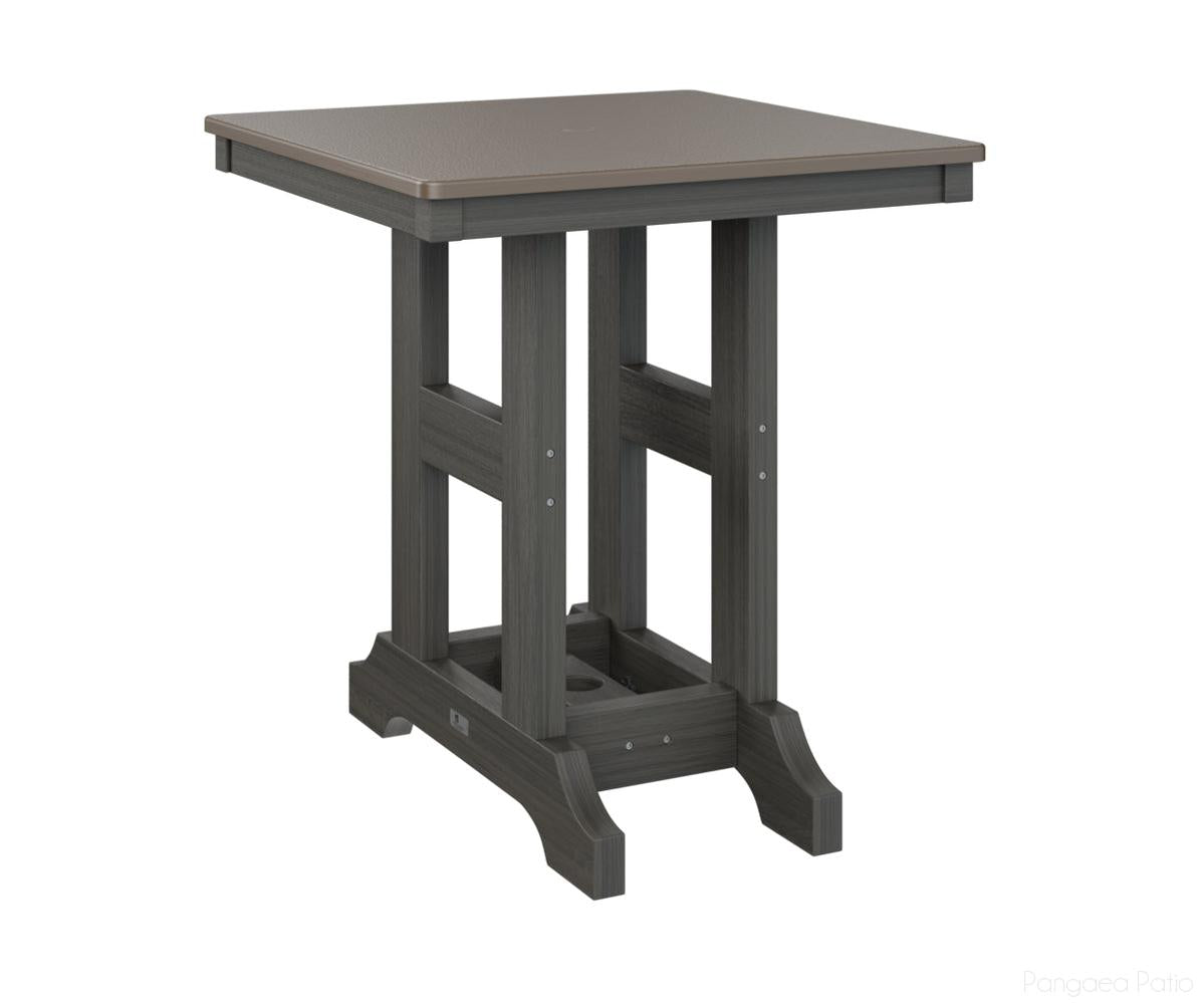 BGGCHF0028BBZCG-Berlin Gardens-Garden Classic 28" Square Table - Hammered Top - Bar Height-Bronze BG-Coastal Gray BG-Pangaea Patio