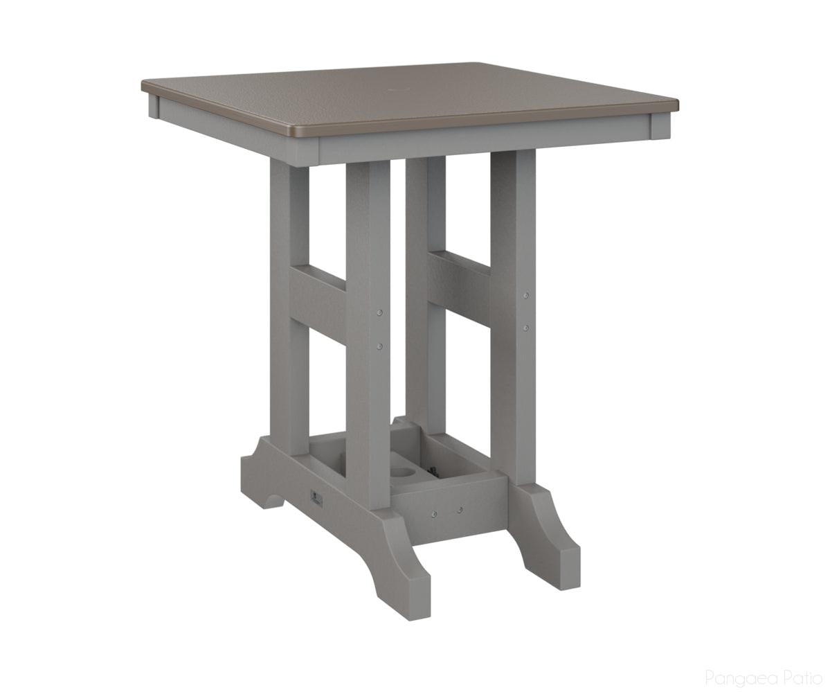 BGGCHF0028BBZLG-Berlin Gardens-Garden Classic 28" Square Table - Hammered Top - Bar Height-Bronze BG-Light Gray BG-Pangaea Patio