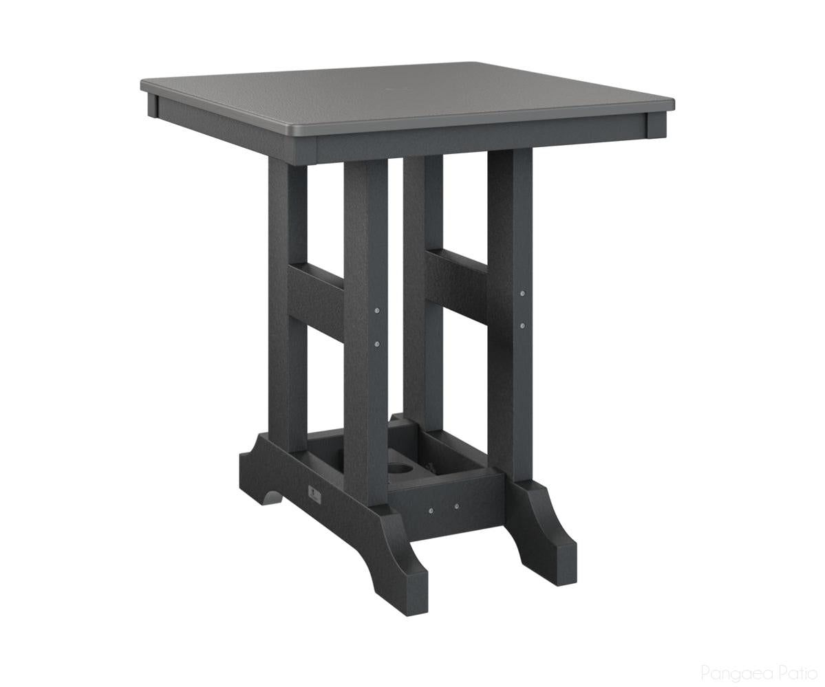BGGCHF0028BSTBK-Berlin Gardens-Garden Classic 28" Square Table - Hammered Top - Bar Height-Stainless BG-Black BG-Pangaea Patio