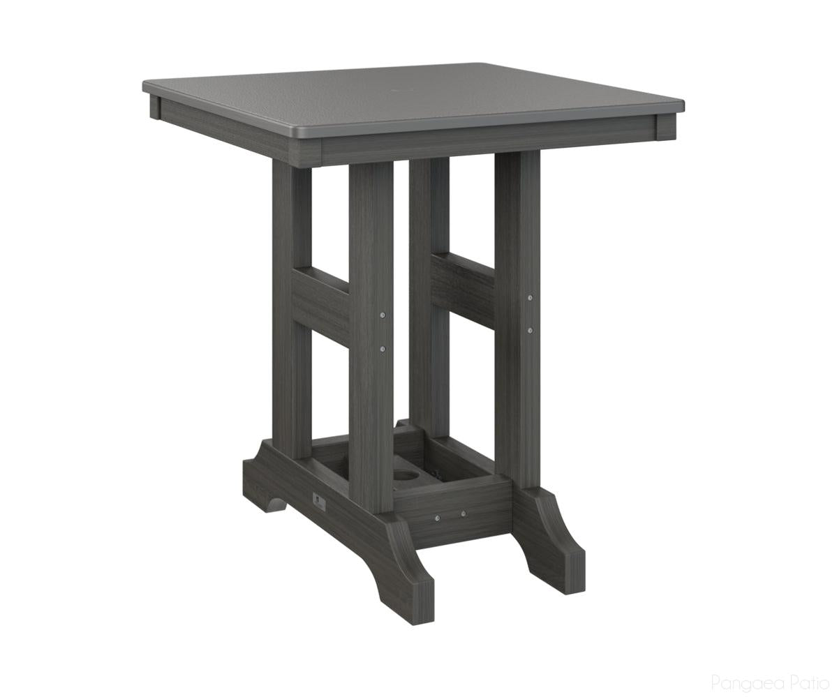 BGGCHF0028BSTCG-Berlin Gardens-Garden Classic 28" Square Table - Hammered Top - Bar Height-Stainless BG-Coastal Gray BG-Pangaea Patio