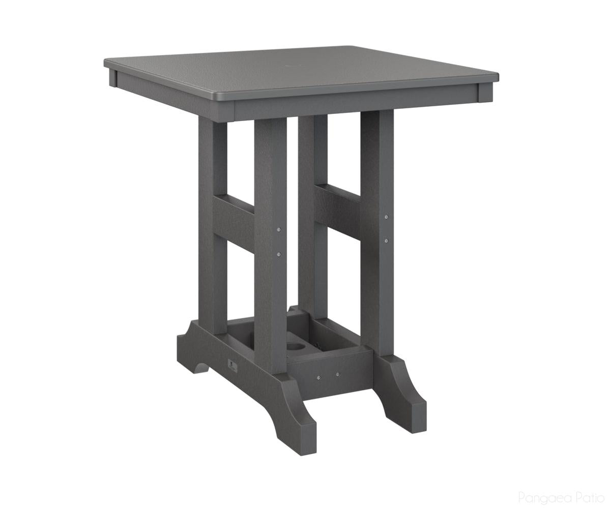 BGGCHF0028BSTSG-Berlin Gardens-Garden Classic 28" Square Table - Hammered Top - Bar Height-Stainless BG-Smoke Gray BG-Pangaea Patio