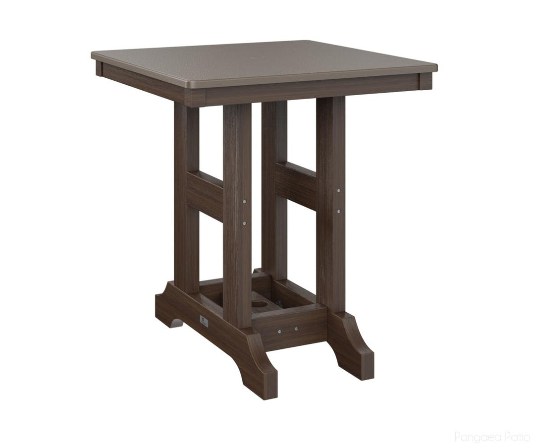 BGGCHF0028CBZBW-Berlin Gardens-Garden Classic 28" Square Table - Hammered Top - Counter Height-Bronze BG-Brazilian Walnut BG-Pangaea Patio