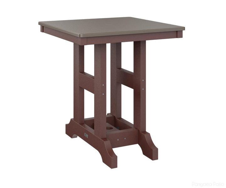 BGGCHF0028CBZBY-Berlin Gardens-Garden Classic 28" Square Table - Hammered Top - Counter Height-Bronze BG-Burgundy BG-Pangaea Patio
