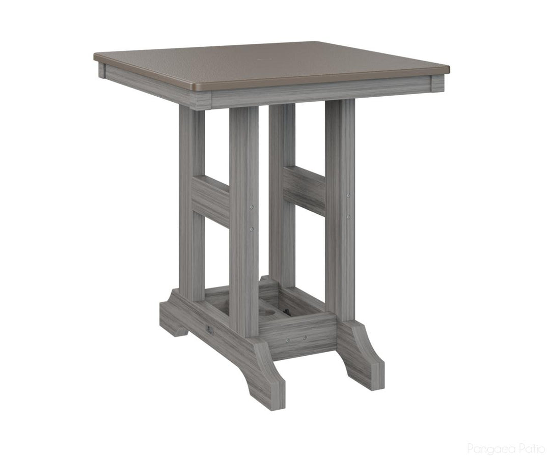 BGGCHF0028CBZDG-Berlin Gardens-Garden Classic 28" Square Table - Hammered Top - Counter Height-Bronze BG-Driftwood Gray BG-Pangaea Patio
