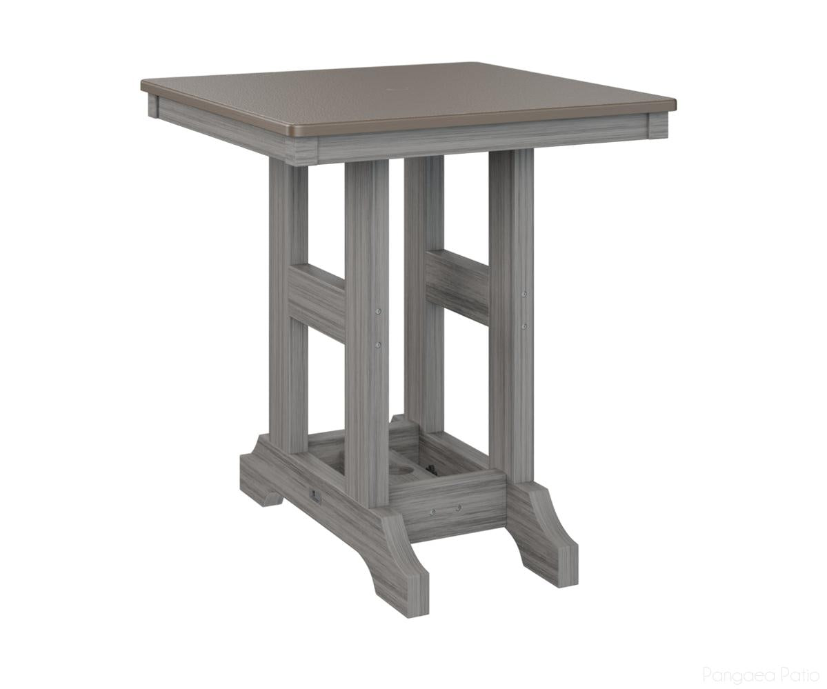BGGCHF0028CBZDG-Berlin Gardens-Garden Classic 28" Square Table - Hammered Top - Counter Height-Bronze BG-Driftwood Gray BG-Pangaea Patio