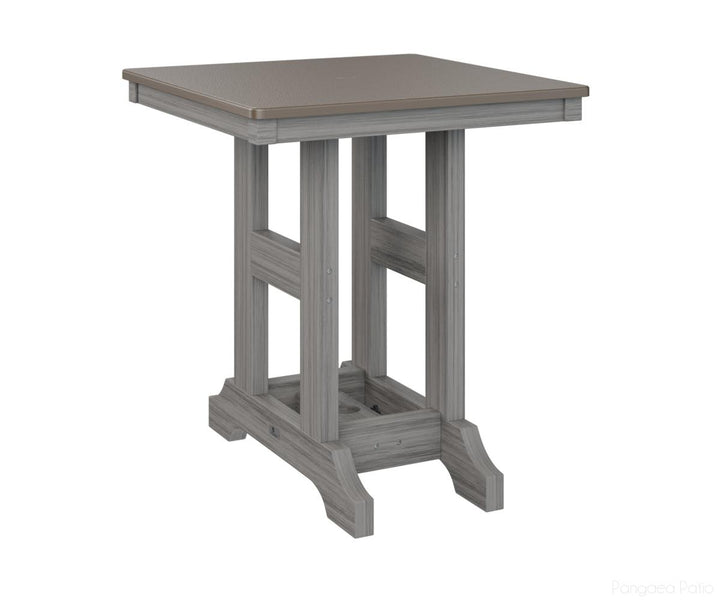 BGGCHF0028CBZDG-Berlin Gardens-Garden Classic 28" Square Table - Hammered Top - Counter Height-Bronze BG-Driftwood Gray BG-Pangaea Patio