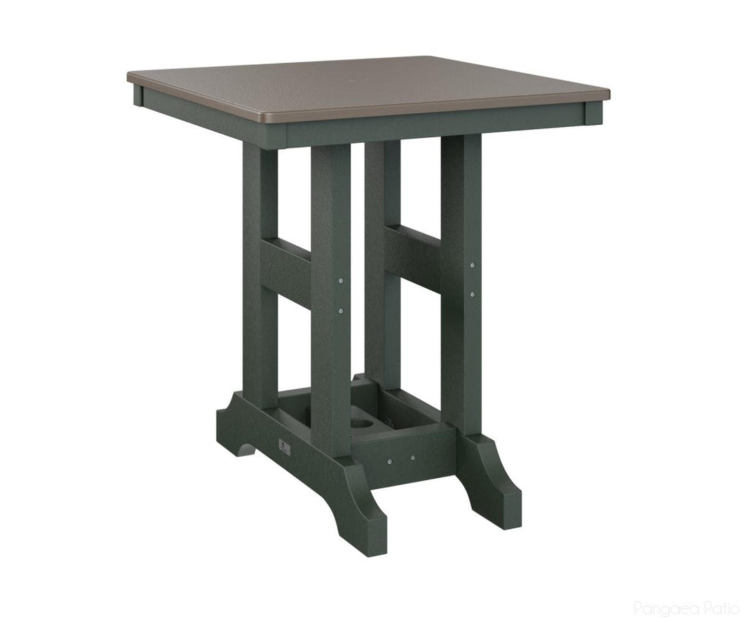 BGGCHF0028CBZGN-Berlin Gardens-Garden Classic 28" Square Table - Hammered Top - Counter Height-Bronze BG-Green BG-Pangaea Patio