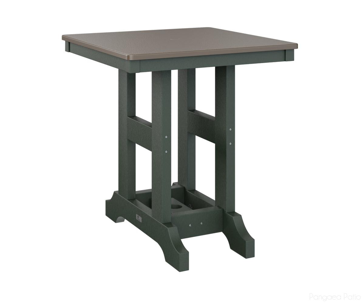 BGGCHF0028CBZGN-Berlin Gardens-Garden Classic 28" Square Table - Hammered Top - Counter Height-Bronze BG-Green BG-Pangaea Patio