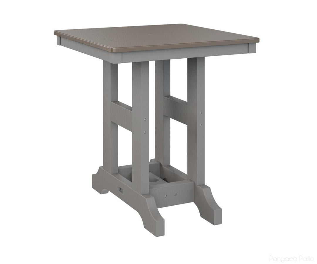 BGGCHF0028CBZLG-Berlin Gardens-Garden Classic 28" Square Table - Hammered Top - Counter Height-Bronze BG-Light Gray BG-Pangaea Patio