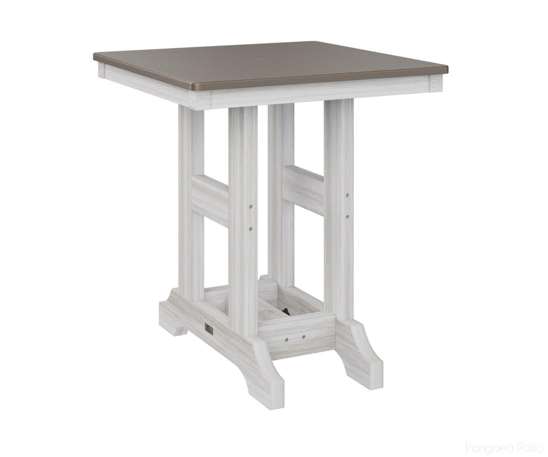 BGGCHF0028CBZSE-Berlin Gardens-Garden Classic 28" Square Table - Hammered Top - Counter Height-Bronze BG-Seashell BG-Pangaea Patio