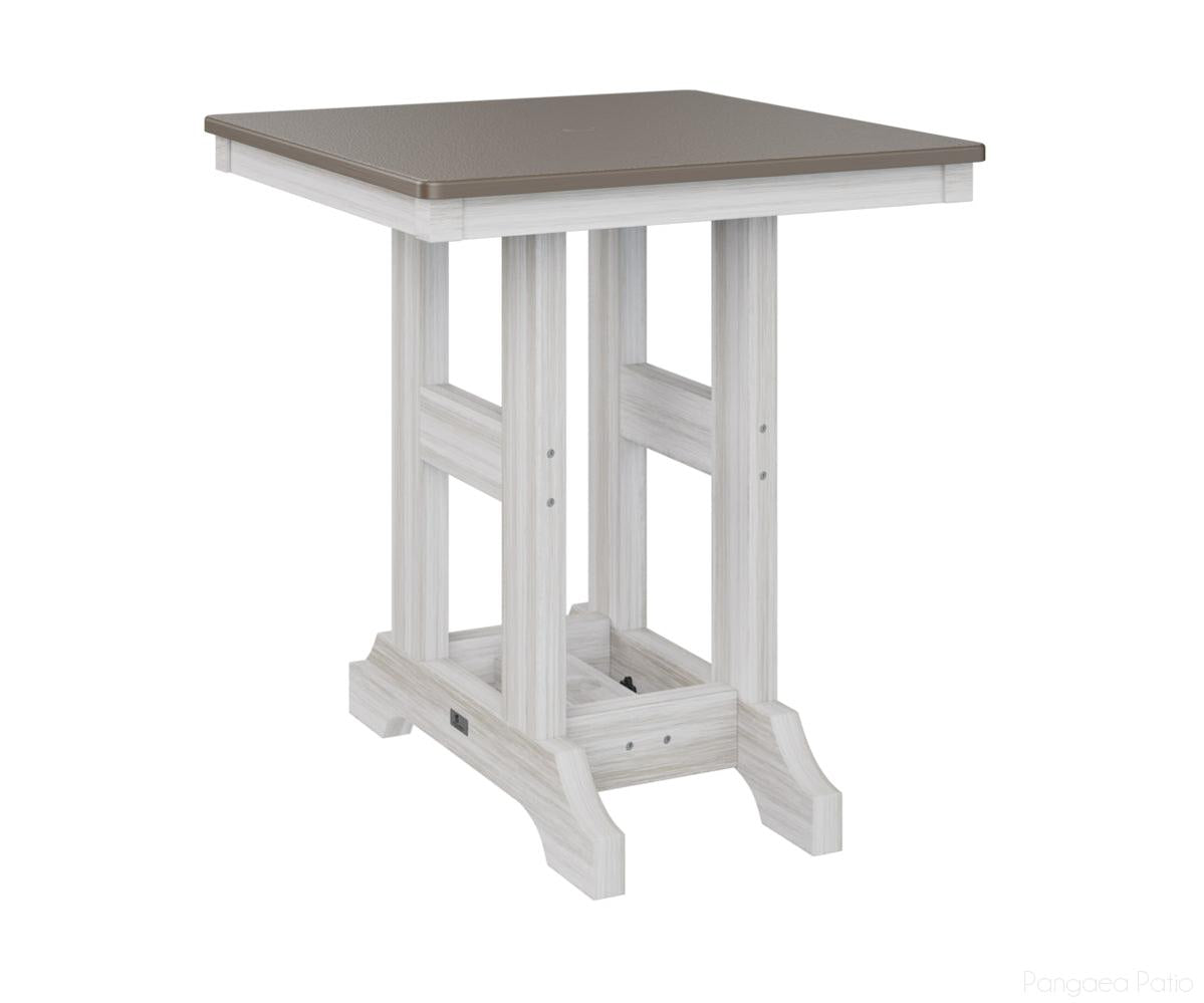 BGGCHF0028CBZSE-Berlin Gardens-Garden Classic 28" Square Table - Hammered Top - Counter Height-Bronze BG-Seashell BG-Pangaea Patio