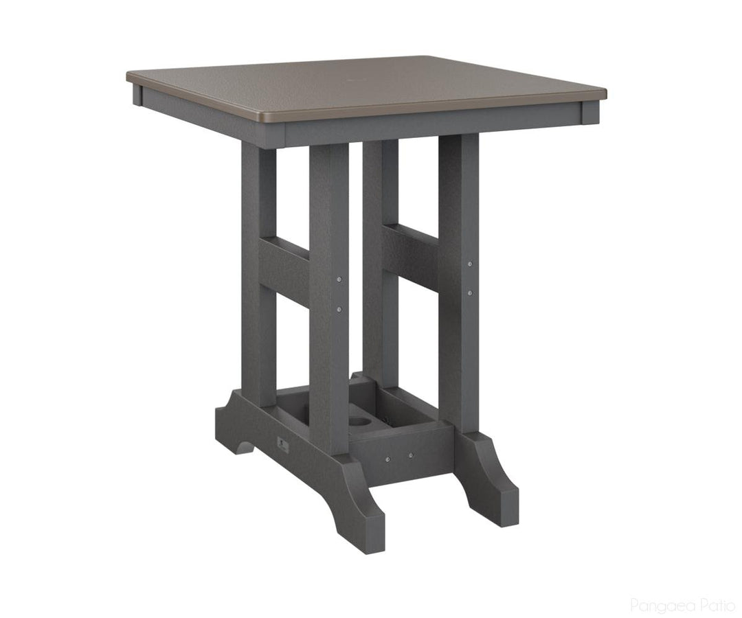 BGGCHF0028CBZSG-Berlin Gardens-Garden Classic 28" Square Table - Hammered Top - Counter Height-Bronze BG-Smoke Gray BG-Pangaea Patio