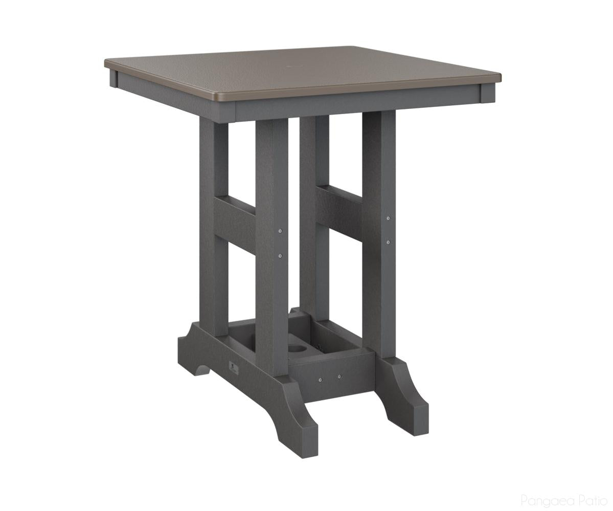 BGGCHF0028CBZSG-Berlin Gardens-Garden Classic 28" Square Table - Hammered Top - Counter Height-Bronze BG-Smoke Gray BG-Pangaea Patio