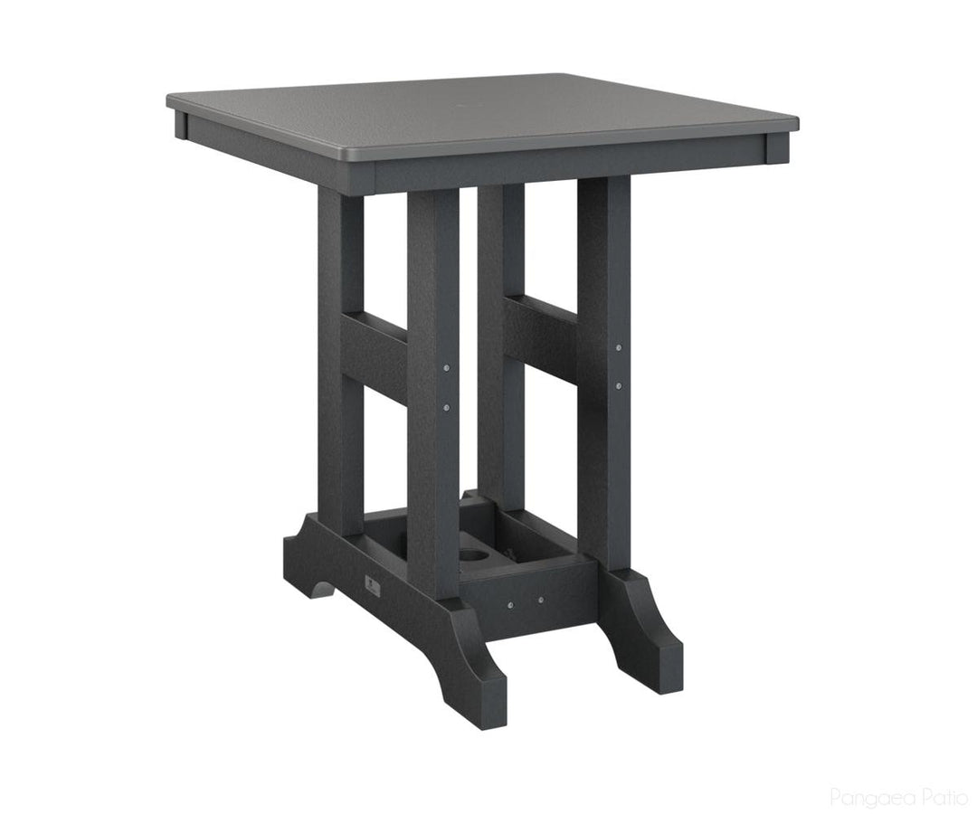 BGGCHF0028CSTBK-Berlin Gardens-Garden Classic 28" Square Table - Hammered Top - Counter Height-Stainless BG-Black BG-Pangaea Patio