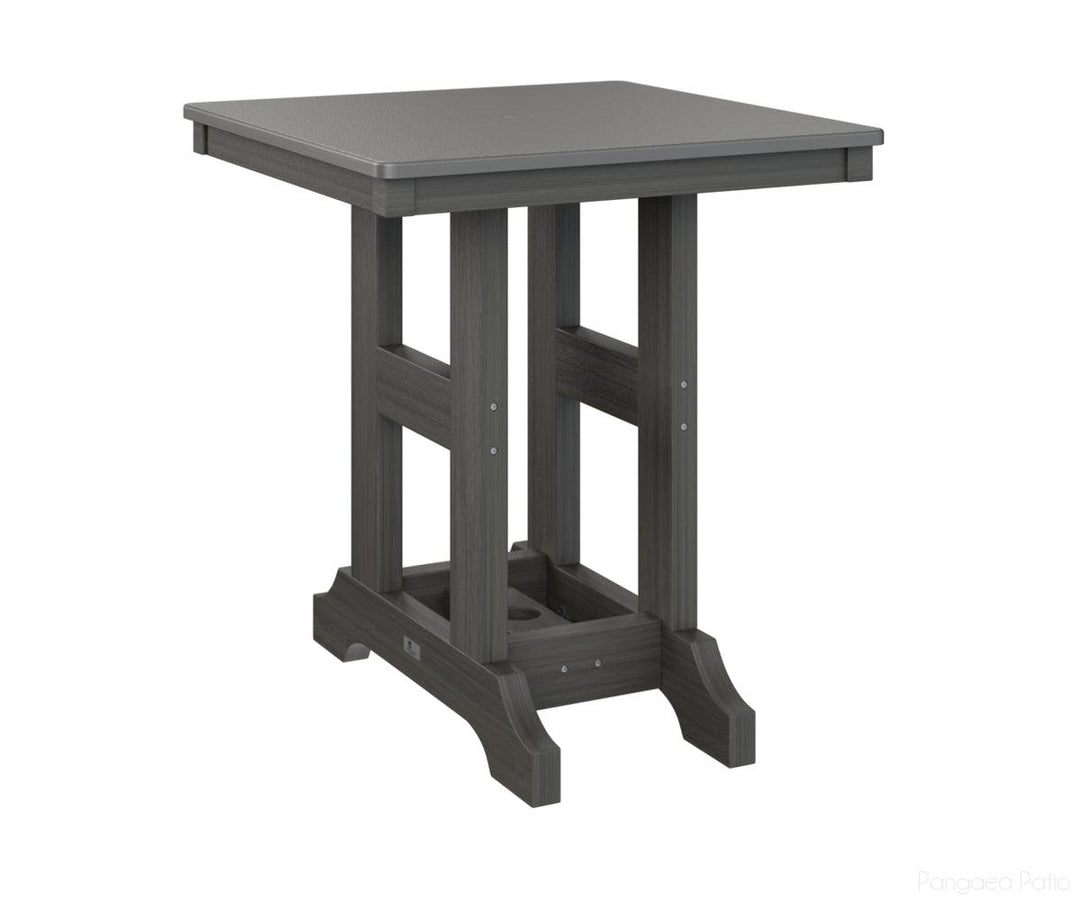 BGGCHF0028CSTCG-Berlin Gardens-Garden Classic 28" Square Table - Hammered Top - Counter Height-Stainless BG-Coastal Gray BG-Pangaea Patio