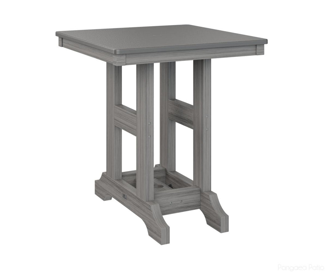 BGGCHF0028CSTDG-Berlin Gardens-Garden Classic 28" Square Table - Hammered Top - Counter Height-Stainless BG-Driftwood Gray BG-Pangaea Patio